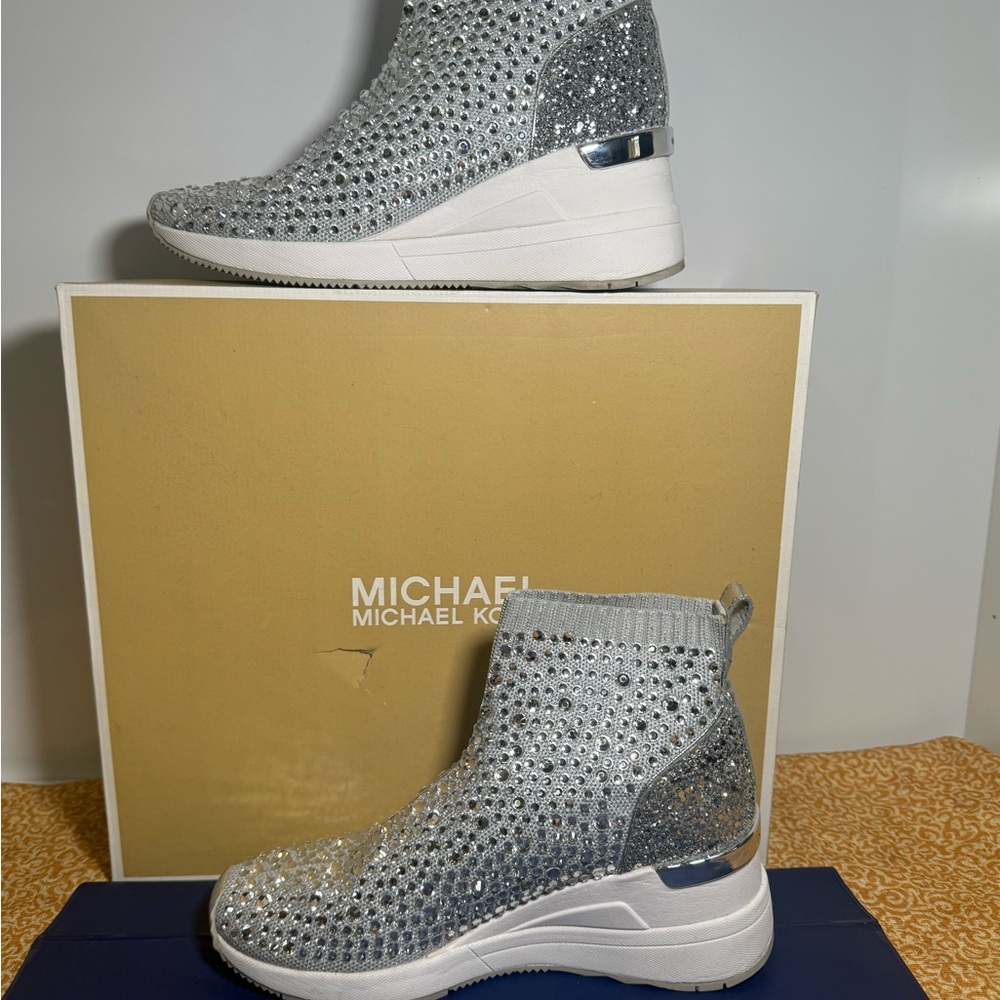 Michael Kors Silver Crystal Sneakers - Picture 3 of 8
